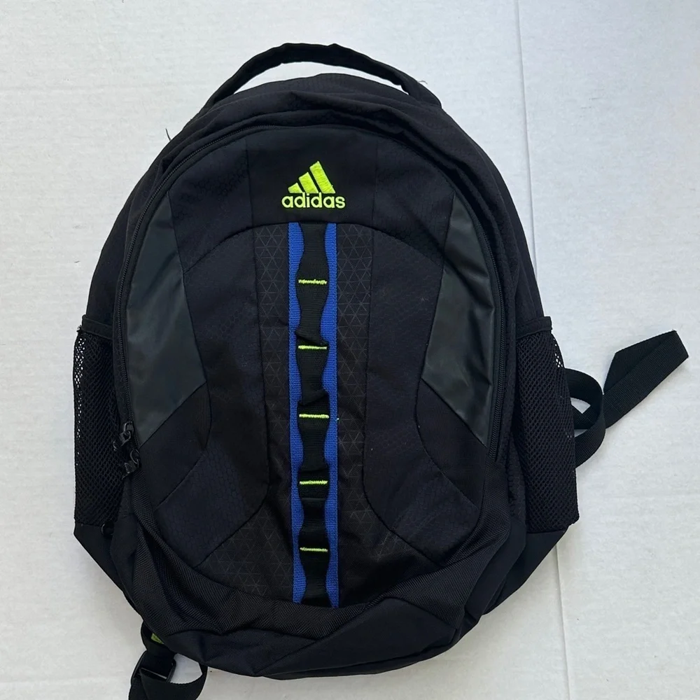 Adidas Black and Neon Men's Backpack